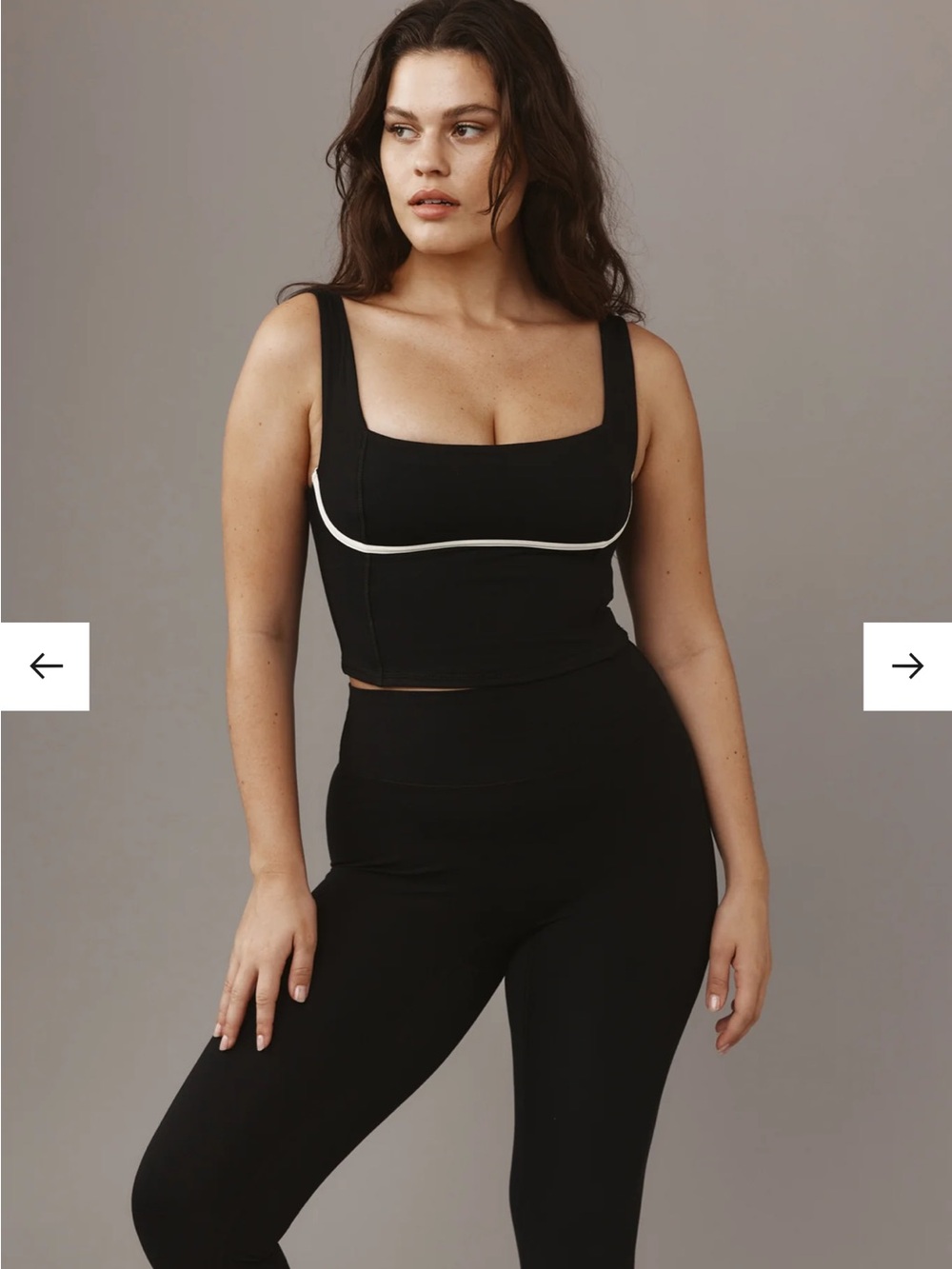 Monday Swimwear Black Tank Sports Bra with White Trim